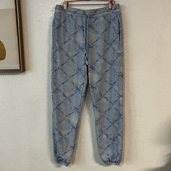 LoveShackFancy x Beach Riot Blue Ribbon Sweat Pants size M - Picture 2 of 12